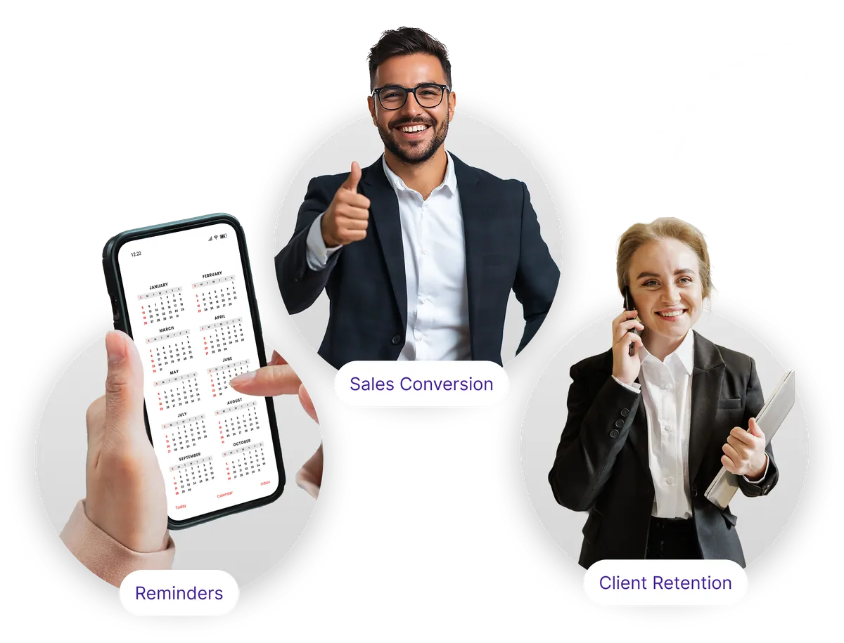 Automated reminder and follow-up messages sent from Zulu