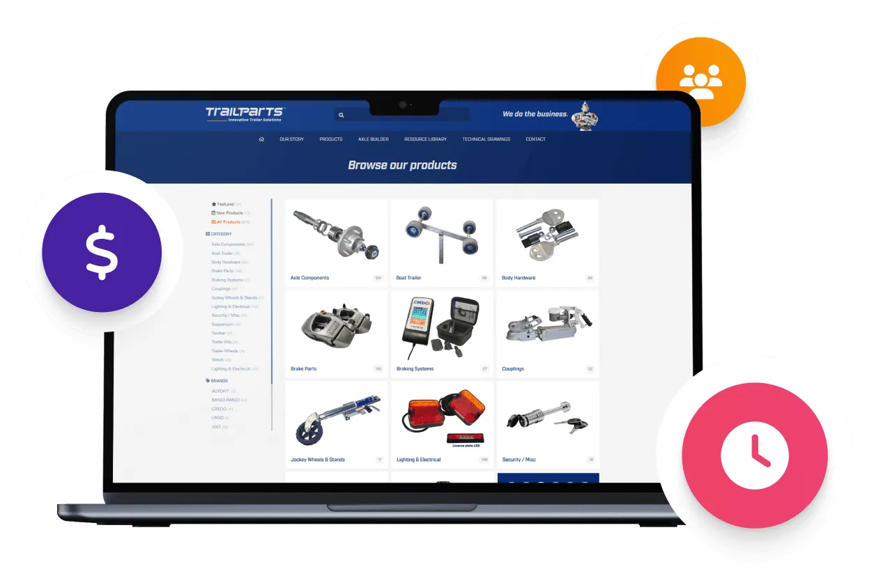 An online product catalogue built with the Zulu website builder