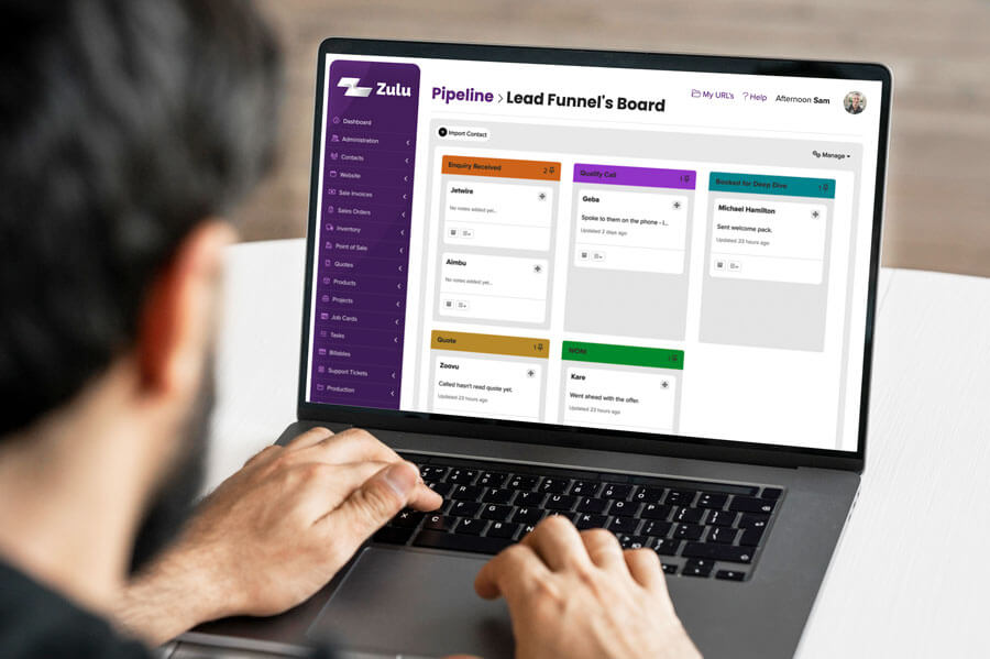 Zulu customer using CRM pipeline software