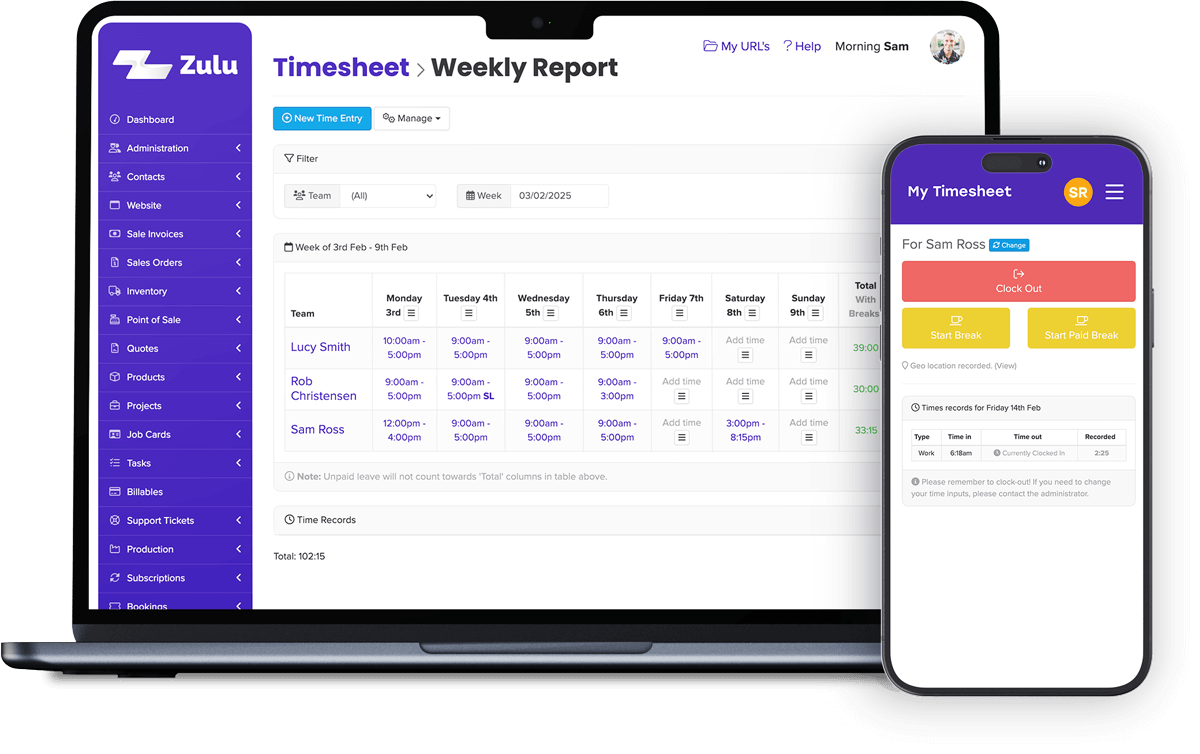 Timesheeting tool for small businesses