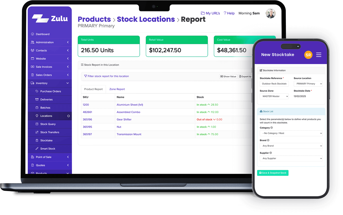 Zulu inventory management solution for distribution & retail