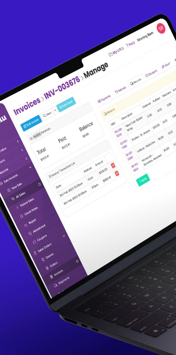 Zulu Invoicing system manages your payments